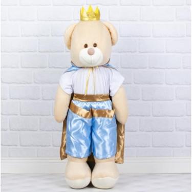 Imagem de URSO DE PELUCIA PRINCIPE COM COROA - PELUCIA PORTA FRALDAS 65 CM (AZUL CLARO)