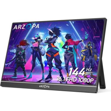 Imagem de Monitor Portátil Full HD 144hz Gamer 1080p 16.1" Polegadas - Arzopa