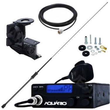 Imagem de Rádio Px 40 Canais Mini Argentina 1,08m Cabo 5,5m Suporte Calha - AQUA