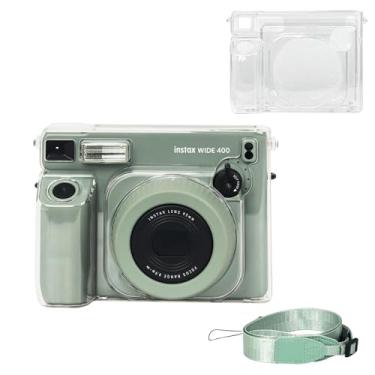 Imagem de Rieibi Capa protetora transparente para câmera instantânea Fujifilm Instax Wide 400, capa para Instax Wide 400 com alça de ombro