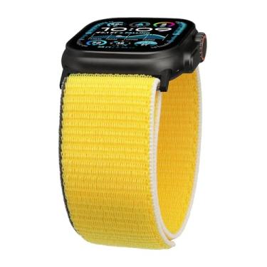 Imagem de Pulseira de relógio de tecido de nylon ultralarga compatível com Apple Watch de 38 mm, 40 mm, 41 mm, 42 mm, 44 mm, 45 mm, 49 mm, pulseiras esportivas ajustáveis para mulheres e homens (42 mm/44 mm/45