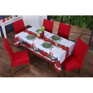 Imagem de Toalha de Mesa Natal 10 Lugares 3,00 x 1,40 Decoração Festas de Fim de