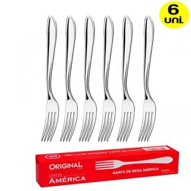 Imagem de Kit 6 Garfos de Mesa Em Aço Inox Original Line SL0201