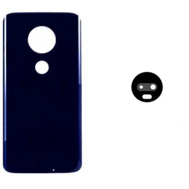 Imagem de Tampa Vidro Traseiro Motorola Moto G7 Plus Azul Indigo + Lente