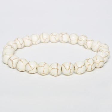 Imagem de Pulseira Pedra Natural Howlita Branca - Vorax Acessórios, PP - 16cm a 