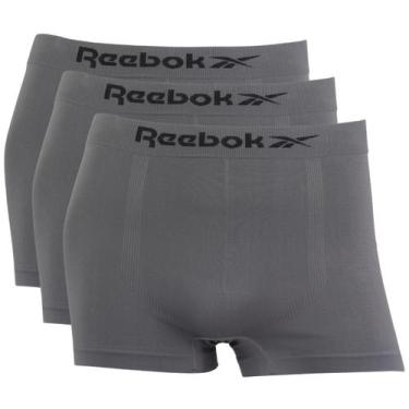 Imagem de Kit 3 Cuecas Boxer Masculina Sem Costura Reebok Microfibra, Cinza, M