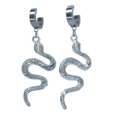 Imagem de Brinco De Cobra Feminino Banhado A Ouro 18k  Snake - Oremte