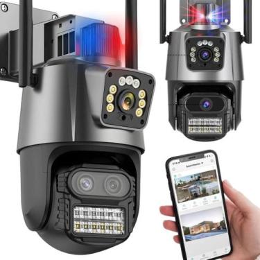 Imagem de Câmera IP de segurança externa sem fio, WiFi Smart 3 lentes, zoom 8X, 