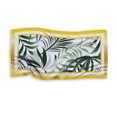 Imagem de Canga Saída De Praia Estampa Folhagem Verde/Dourado 125X70 - PRESENTE-