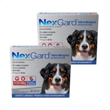 Imagem de 2 Nexgard 25 A 50kg Antipulgas E Carrapatos Total 6 Comprim. - Boehrin