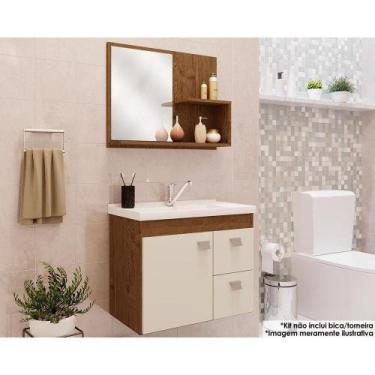 Imagem de Bancada de Banheiro Balcão Suspenso Isa c/ Cuba 55cm e Armário c/ Espe