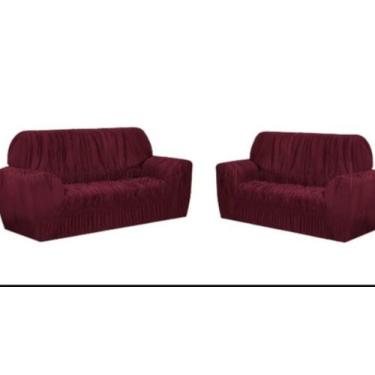 Imagem de Capa de sofa elasticada 3 e 2 lugares marrom - RICATEX