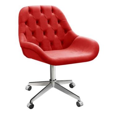 Imagem de Poltrona Decorativa Lua Cadeira Giratória com Rodinhas Escritório, Hom