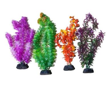 Imagem de Planta Artificial 20 Cm Aquário Enfeite C/ 4 Unidades Cod.14 - aqua ta