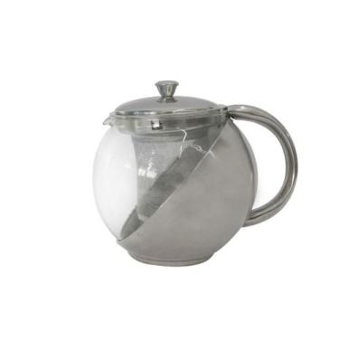 Imagem de Chaleira de vidro e inox com infusor 700 ml 18x13cm - Kehome