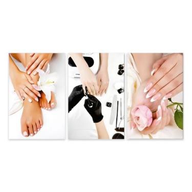 Imagem de Kit 3 Quadros Decorativos Manicure Salão de Beleza Placa Mdf - Art Pri