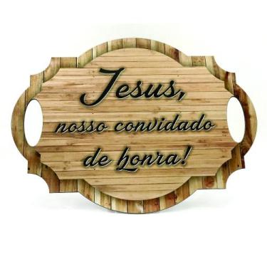 Imagem de Placa Plaquinha Casamento Pajem Jesus Nosso Convidado Honra - Micro Of