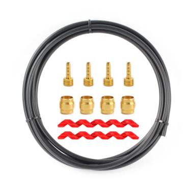 Imagem de Mangueira de freio a disco hidráulico de bicicleta de substituição com kit de montagem de bronze oliva e farpado para Shimano BH59, BH90, AVID SRAM e Magura, 2,5 m de comprimento, várias opções de ajuste (para AVID SRAM)