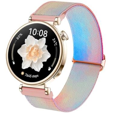 Imagem de DEALELE Pulseiras femininas compatíveis com Huawei Watch GT5 Pro de 42 mm/GT5 de 41 mm/GT4 de 41 mm/Garmin Venu 3S/Forerunner 265S/Fossil Gen 6, pulseira de nylon elástica colorida de 18 mm, Dream