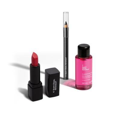 Imagem de Combo Mini Make Básica: Batom Vermelho 1,6g + Lápis de Olhos Preto 600