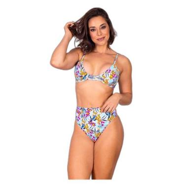 Imagem de Biquíni Areia Branca Bio Lanai Hot Pant Estampado Floral Azul, M