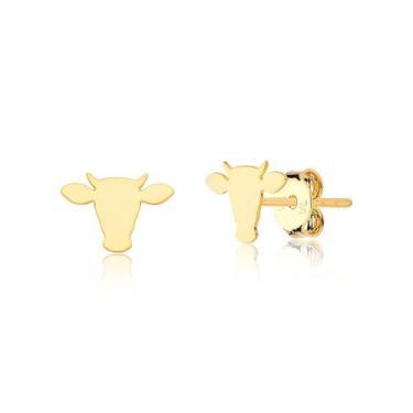 Imagem de Brincos Cabeça de Boi Revestidos em Ouro - VL ACCESSOIRES