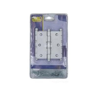 Imagem de Dobradiça Mun Aço Reforçado 1/2 Pol. Anel Reta PB Cromo Acetinado 3 Un