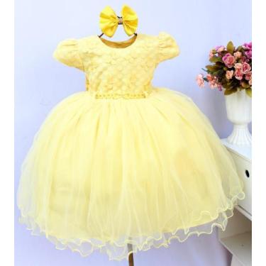 Imagem de Vestido Infantil Festa Luxo Daminha Casamento Aniversário E Tiara, Ama