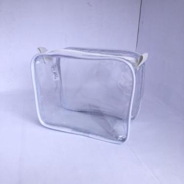 Imagem de Mini Necessaire Transparente E Gelo 15x12 - Gii Matos Makeup , Branco
