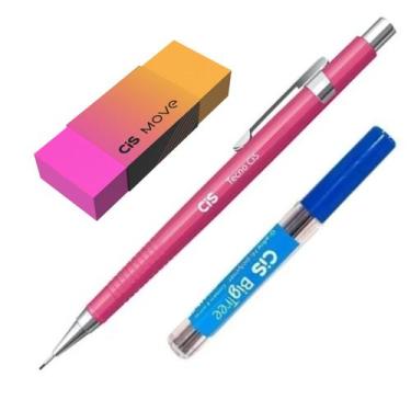 Imagem de Kit Lapiseira Tecnocis 0.5mm Rosa + Grafite + Borracha Move