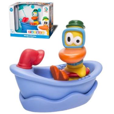Imagem de Boneco Pato Pocoyo Com Barco Monta E Encaixa Hora do Banho - Cardoso