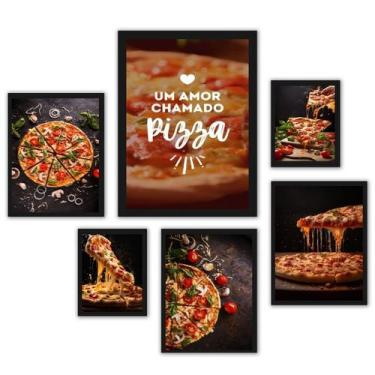 Imagem de Composição 6 Quadros Pizzaria - Fotos Pizza - Quadros On-line, Moldura