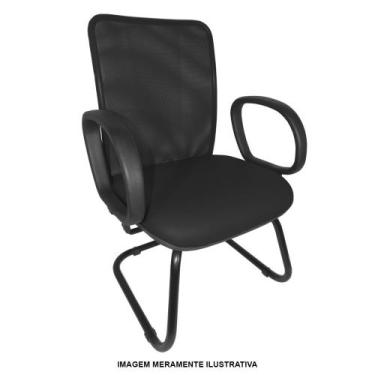 Imagem de Cadeira New Eco Interlocutor Fixa Para Escritório Base S Encosto Em Te