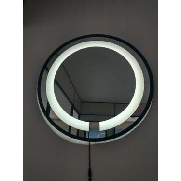 Imagem de Espelho Led Frio Adnet 60cm Moldura Marrom Sem Alça - Woodglass