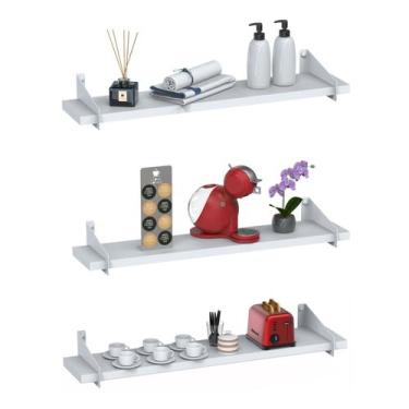 Imagem de 3 Prateleiras Suspensa Estilo Industrial Madeira 60cm UN B - Unidas St