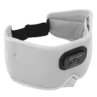 Imagem de Protetor Ocular Sem Fio 3D, 15 Horas de Reprodução Contínua 5 Engrenagens Timing Fones de Ouvido para Dormir Protetor Ocular 3 Em 1 Sem Fio Ajustável para Casa (Cinza)