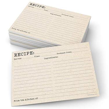 Imagem de Cartas de receitas 321Done, máquina de escrever, bronzeado, pais, Tan, X-Large (5" x 7")