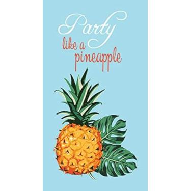 Imagem de Guardanapo de papel Harman Party Like a Pineapple azul amarelo para hóspedes, coquetéis, almoço, Azul, Guest, 1