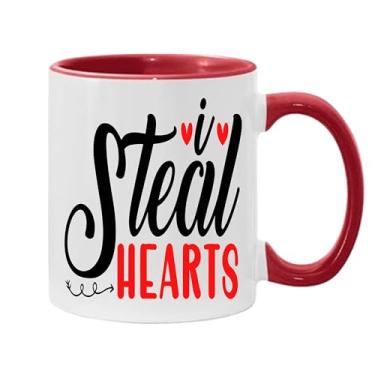 Imagem de SpreadPassion Caneca de café I Steal Hearts, presente para namorado e namorada, ideia de presente de dia dos namorados, presente para marido e esposa, ideia de presente de aniversário do dia dos