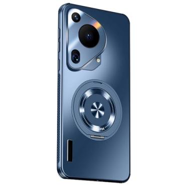 Imagem de POYUFRG Capa para Huawei Pura 70 Ultra/70 Pro/70 Pro+/70, proteção de lente com tudo incluído, capa magnética antiqueda com suporte ajustável, azul, 70
