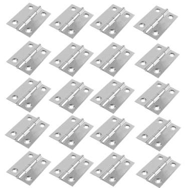 Imagem de PDETVEO 12 peças dobradiças dobráveis de 4 cm, dobradiças de armário de aço inoxidável, pequenas dobradiças de porta para caixa de joias de madeira, artesanato, faça você mesmo, gaveta, armário de