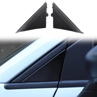 Imagem de Moldura da tampa da bandeira do espelho de porta compatível com Fiat 500 2012-2019 lado esquerdo do motorista lado do passageiro retrovisor triângulo molduras de acabamento 1SH17KX7AA 1SH16KXAA (preto