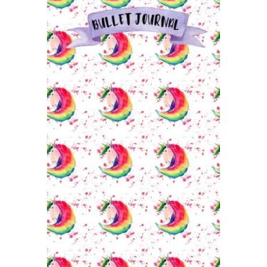 Imagem de Bullet Journal: A5 Licorne - 120 pages - couverture souple "glossy" - Pointillés - Dot point, bullet journal, dot grid, planner, planning, organizer, journal, Licornes, Bujo