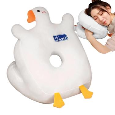 Imagem de Travesseiro de rosto para baixo, travesseiro para dormir de bruços - Almofada propensa a brinquedo de pelúcia para dormir na mesa com design de pato,Travesseiro de mesa criativo e confortável, cochilo