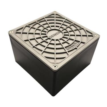 Imagem de One Stop Outdoor Usa Made- Sinnov Pro Tampa de Metal para Limpeza de Ralos de Piso Externo, Conexão de Cubo de Pvc de 3 Ou 4" Funciona para Pavimentadoras, Decks de Piscina, Passar(Metal Prata/Cinza)