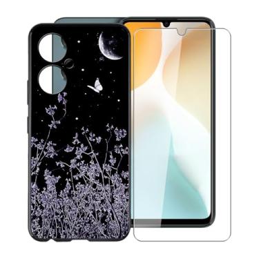 Imagem de KJYFOANI Capa para BLU G64, com [1 película protetora de tela de vidro temperado], capa preta de silicone macio à prova de choque para BLU G64 (6,8 polegadas) - XV34