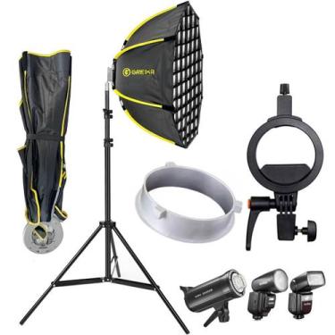 Imagem de Softbox Octa Grid 45cm Para Flash Estúdio Bowens E Speedlite Greika 2 