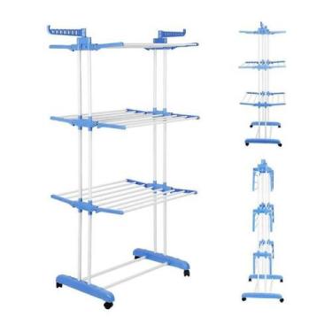 Imagem de Varal De Chão Roupa Calcinha Grade 3 Andares Dobrável Portátil - TodoD