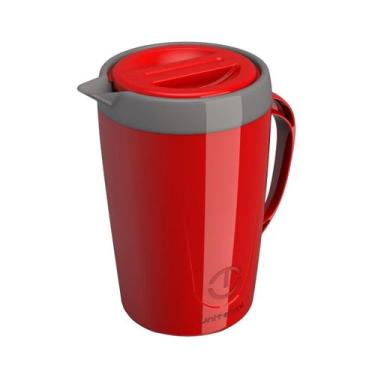 Imagem de Jarra Térmica Garrafa P/ Tererê Chá Suco Água 2l - Unitermi, Vermelho