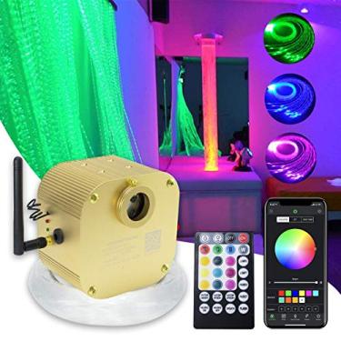 Imagem de AMKI Luzes Sensoriais De Fibra Óptica Cintilantes De 16 W, Iluminação De Cortina Em Cascata Com App/Controle Remoto Rgbw Flash Point Sparkle Ativado Por Som Para Decoração De Casa Com Cabos De Fibra